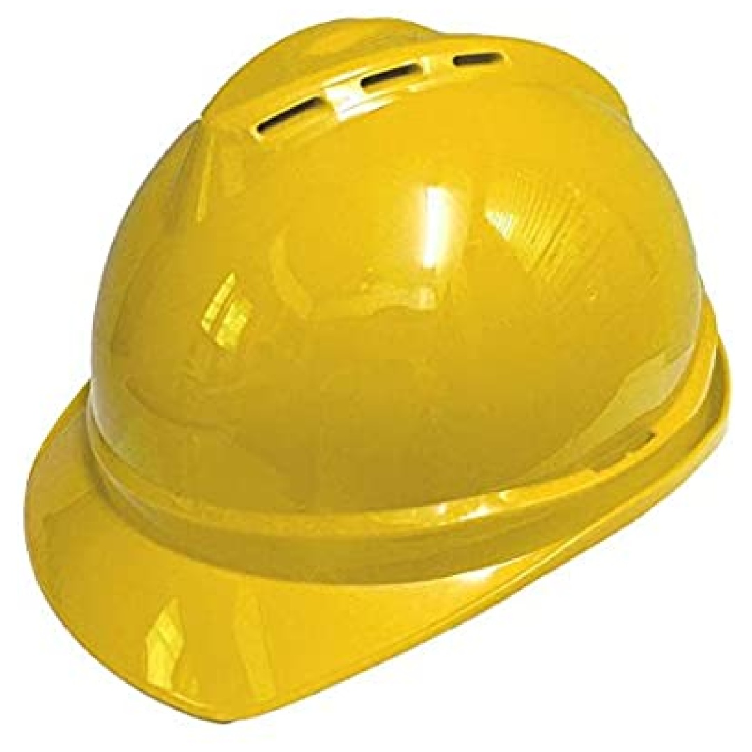 Ventilated safety helmet with ratchet suspension