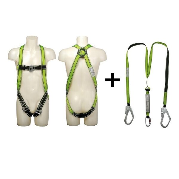 Full Body Harness With Twin Webbing Lanyard and Shock Absorber