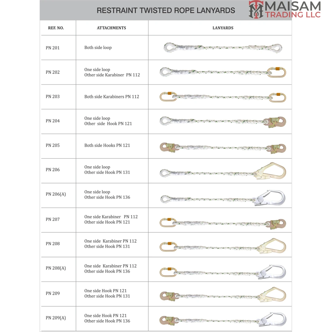 KARAM Restraint Twisted Rope Lanyards