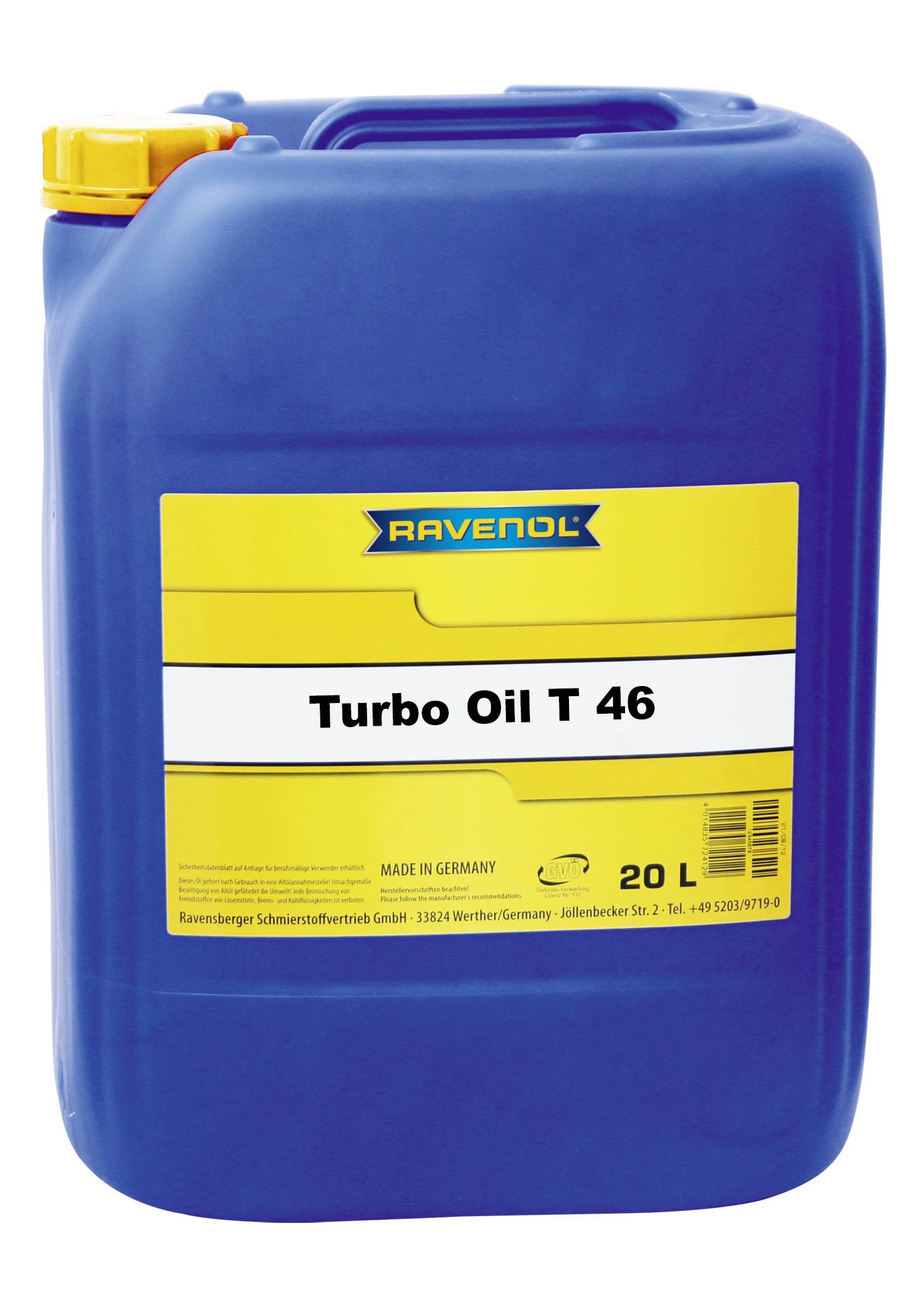 RAVENOL Turbo Oil T46 – Industrial Gas & Steam Turbine Lubricant | Maisam Dubai Supplier