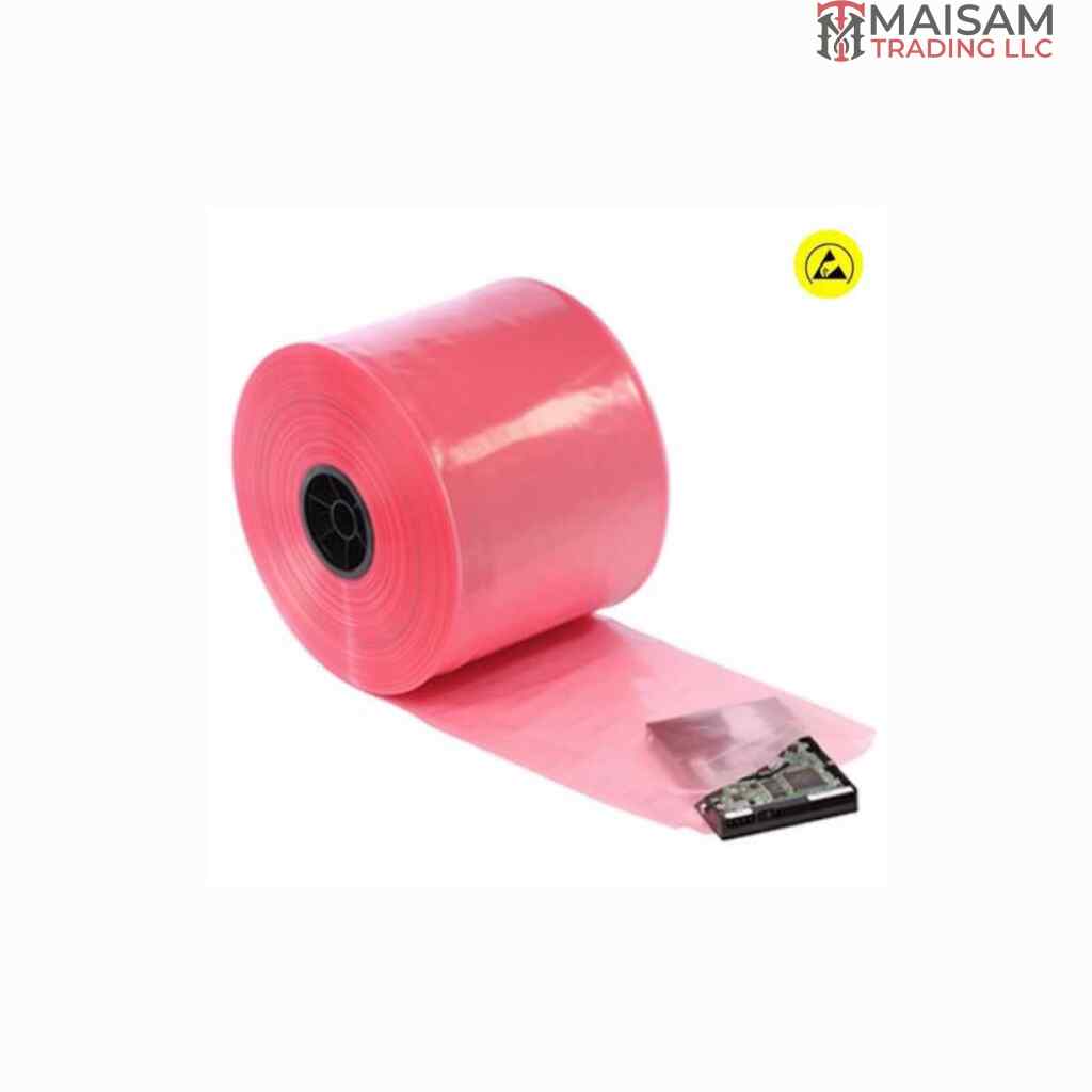 Pink Poly Antistatic Tubing 250m Roll — ESD protective packaging tubing available in UAE from Maisam Trading LLC
