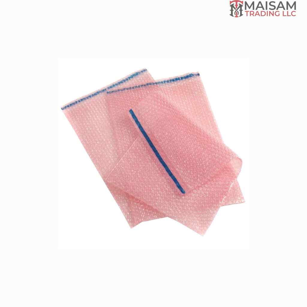 Pink Antistatic Bubble Bags for ESD-sensitive electronics packaging — cushioned antistatic bags available in UAE from Maisam Trading LLC
