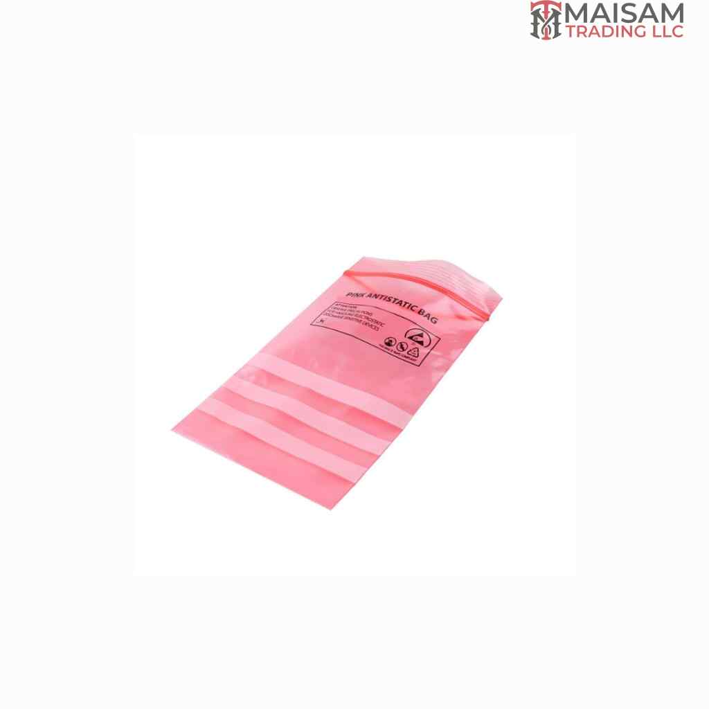 Pink ESD Bags Zip Lock Antistatic Grip Seal Bags for electronics — resealable antistatic bags available in UAE from Maisam Trading LLC