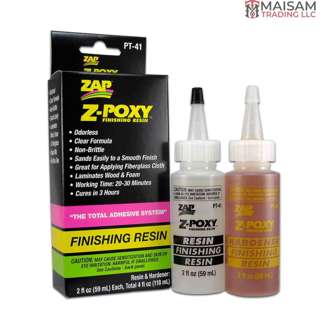 ZAP Z-POXY 5 Minute Epoxy 4oz (113.6ml) PT-37 — premium 2-part clear quick-set epoxy adhesive available in UAE from Maisam Trading LLC