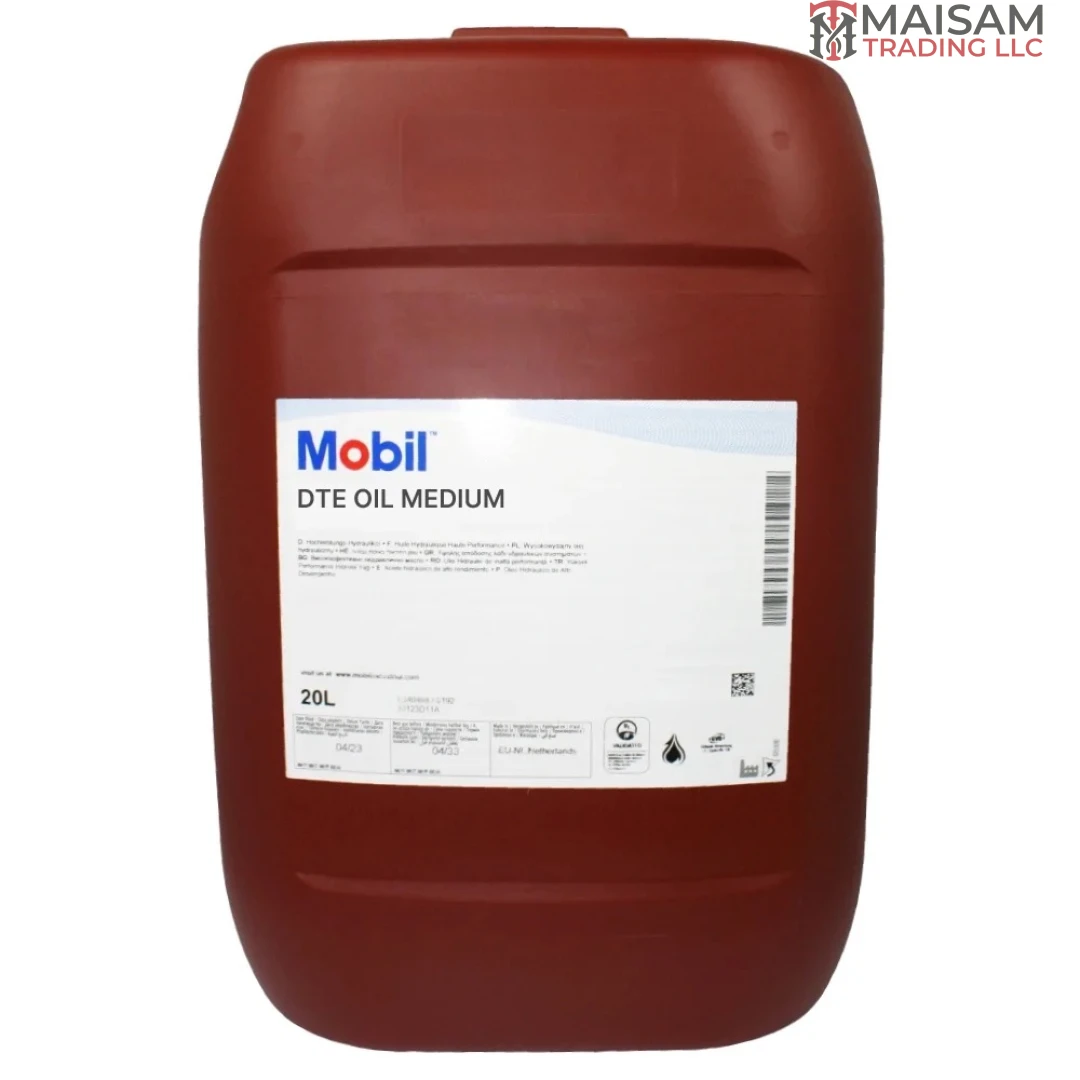Mobil DTE Oil Medium turbine circulating oil 20L canister — available in UAE from Maisam Trading LLC
