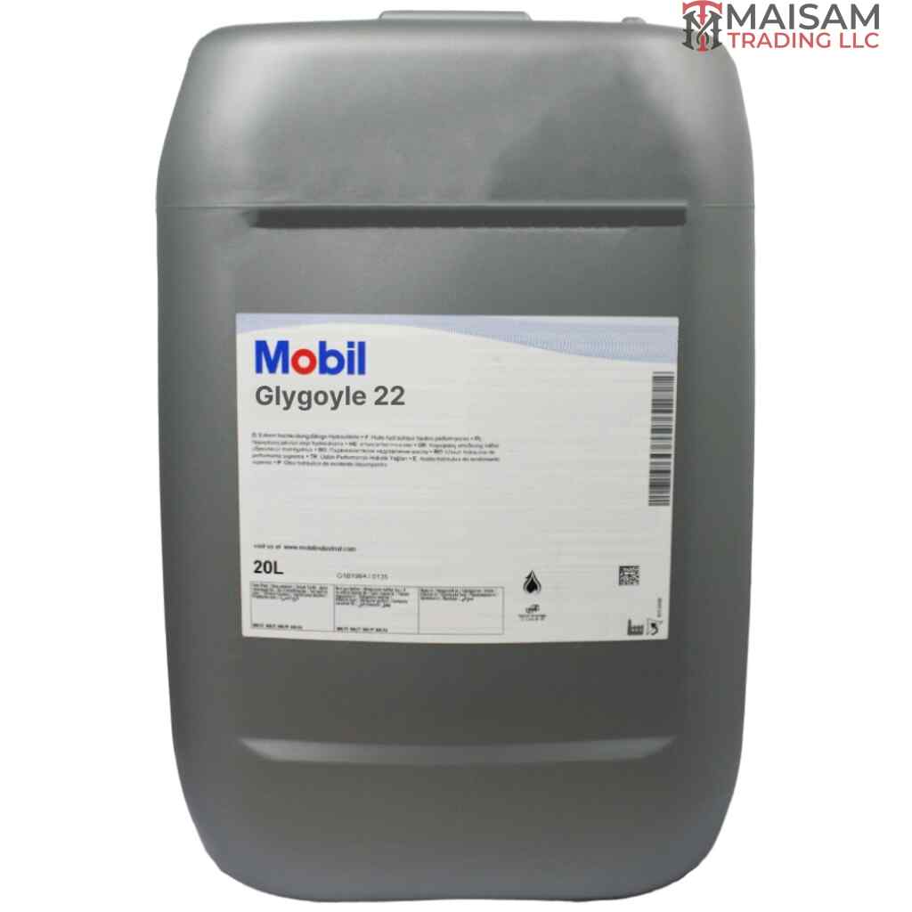 Mobil Glygoyle 22 High-Performance PAG Gear and Bearing Oil 20L Canister — available in UAE from Maisam Trading LLC