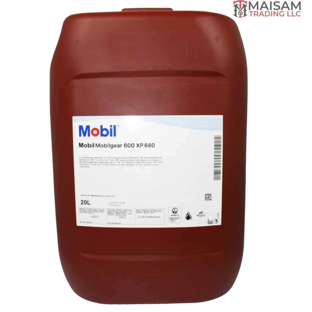 Mobil Mobilgear 600 XP 680 CLP gear oil ISO VG 680 20L canister — available in UAE from Maisam Trading LLC