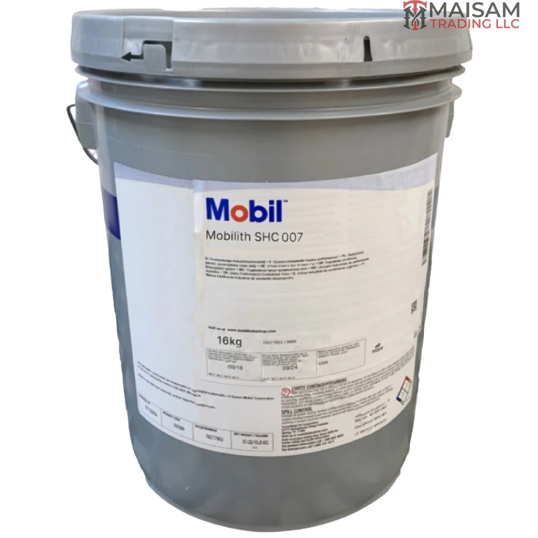 Mobil Mobilith SHC 007 synthetic EP gear grease NLGI 00 16kg bucket — available in UAE from Maisam Trading LLC