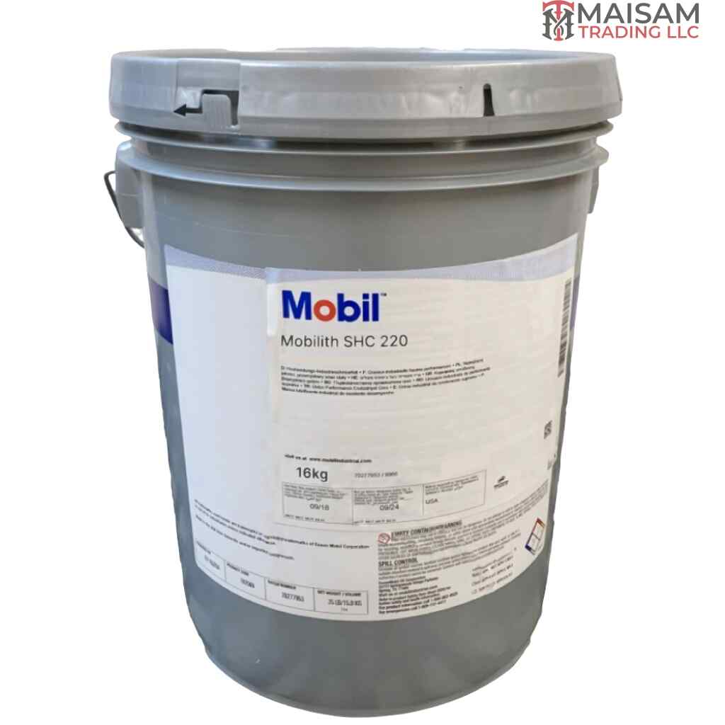Mobil Mobilith SHC 220 Extreme Pressure Grease 16kg Bucket — available in UAE from Maisam Trading LLC