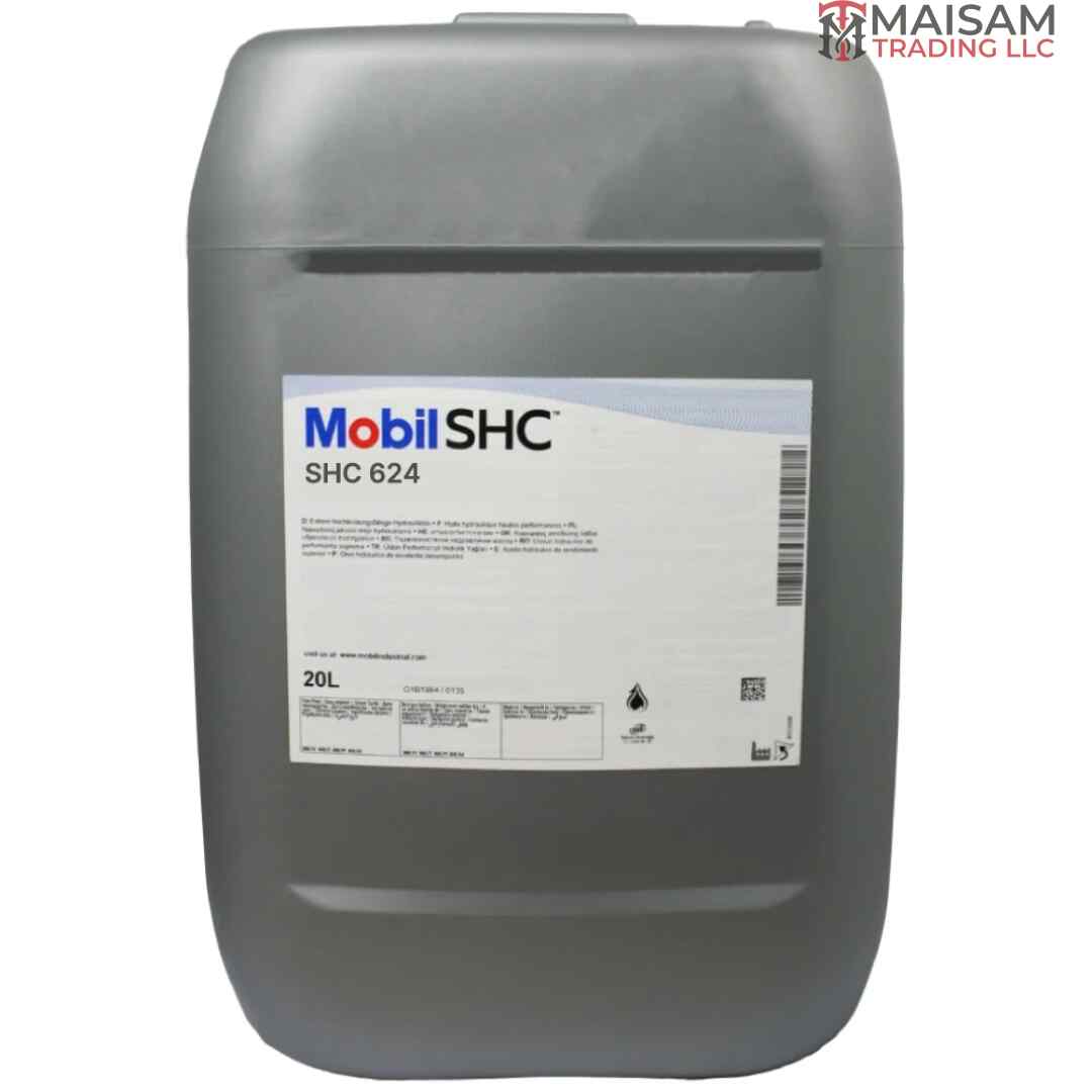 Mobil SHC 624 synthetic gear and bearing oil ISO VG 32 20L canister — available in UAE from Maisam Trading LLC