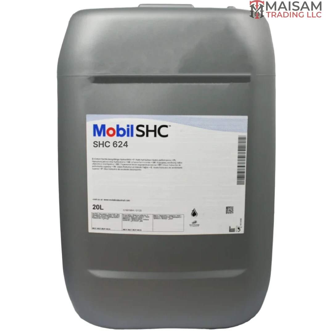 Mobil SHC 624 synthetic gear and bearing oil ISO VG 32 20L canister — available in UAE from Maisam Trading LLC