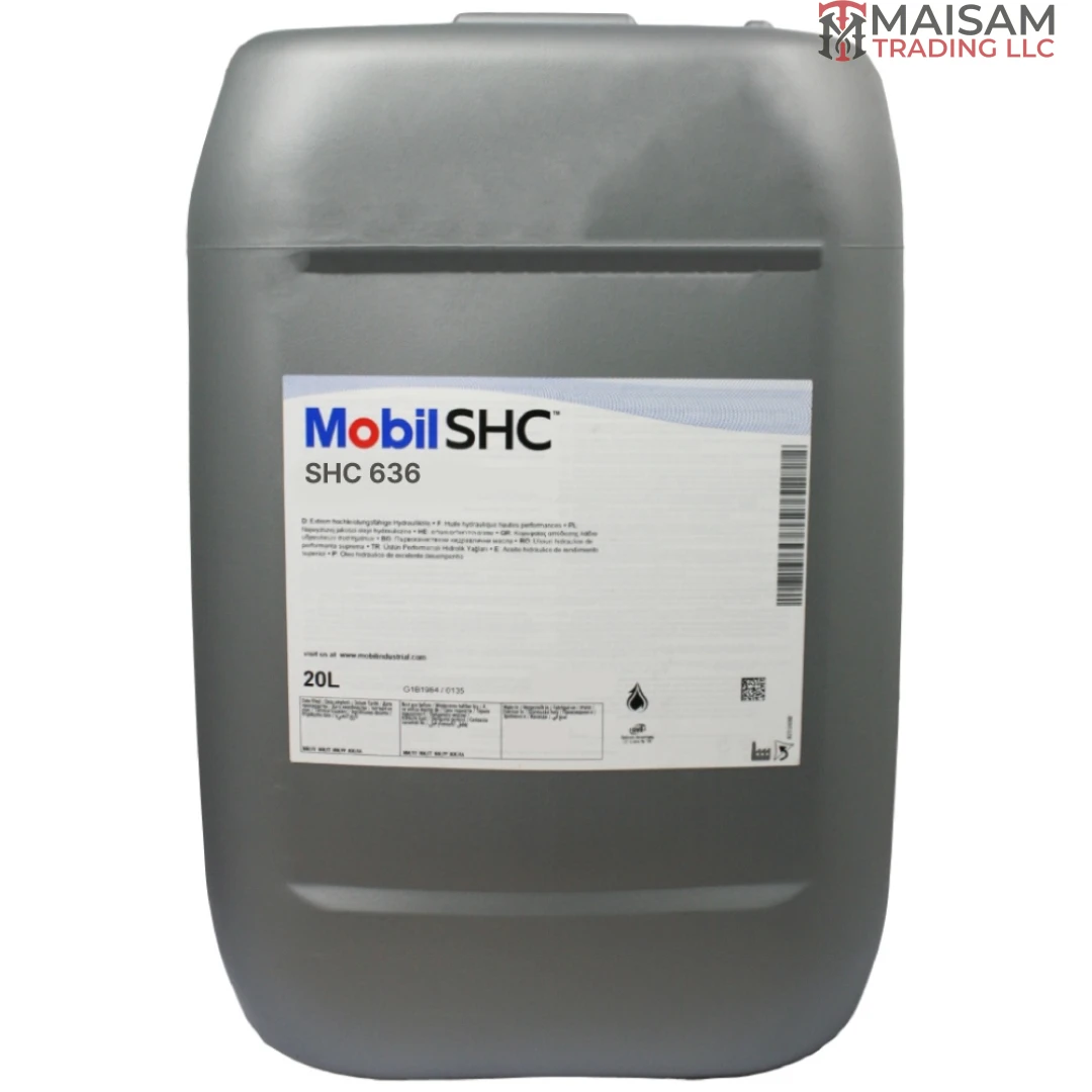 Mobil SHC 636 synthetic gear and bearing oil ISO VG 680 20L canister — available in UAE from Maisam Trading LLC
