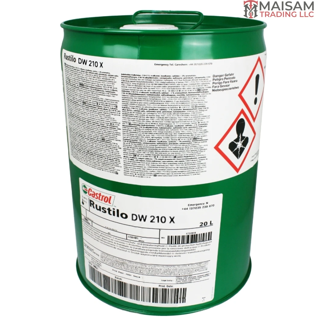 Castrol Rustilo DW 210 X Dewatering Corrosion Preventive 20L Canister — available in UAE from Maisam Trading LLC