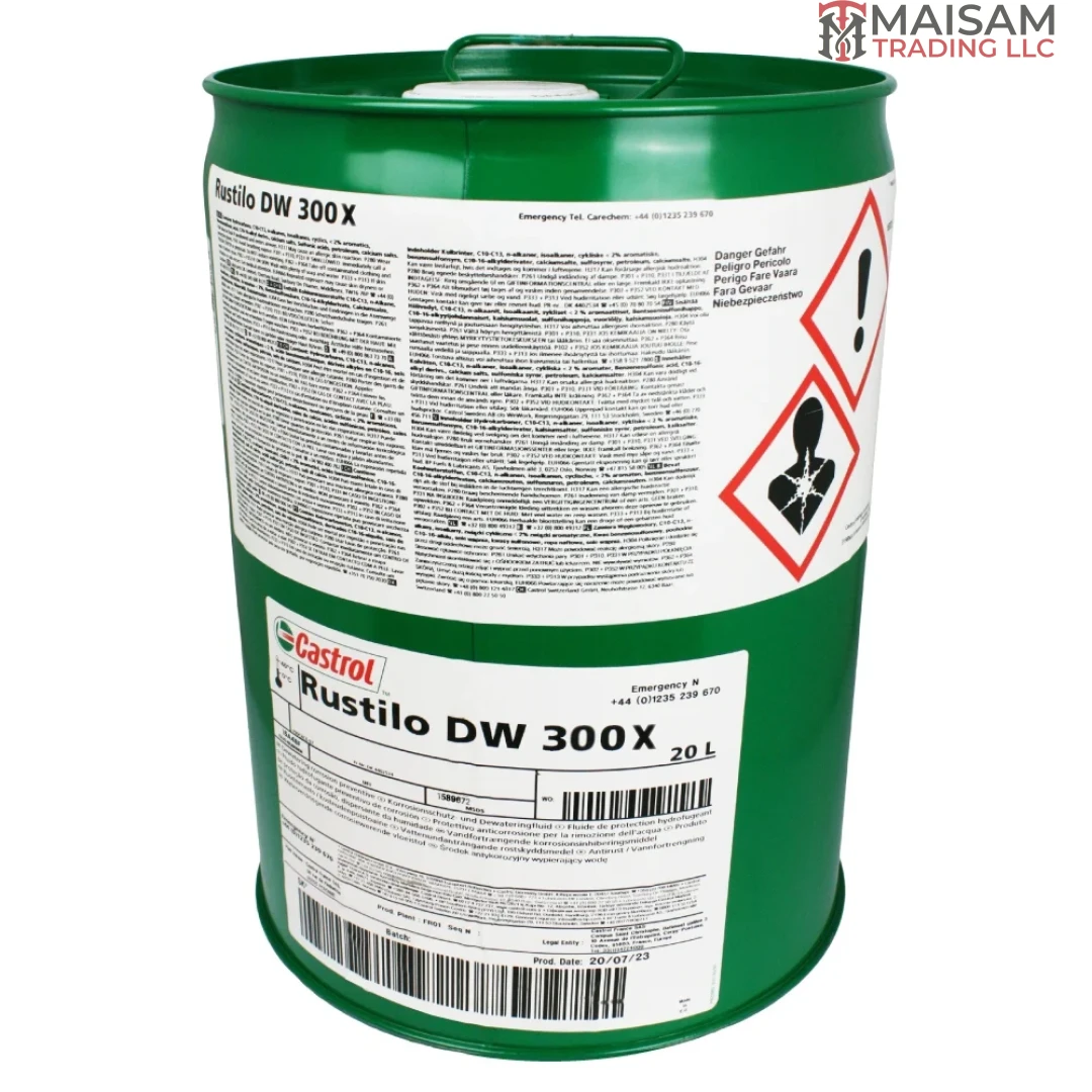 Castrol Rustilo DW 300 X Dewatering Corrosion Preventive 20L Canister — available in UAE from Maisam Trading LLC