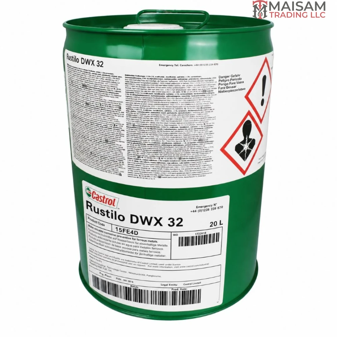 Castrol Rustilo DWX 32 Dewatering Corrosion Preventive 20L Canister — available in UAE from Maisam Trading LLC