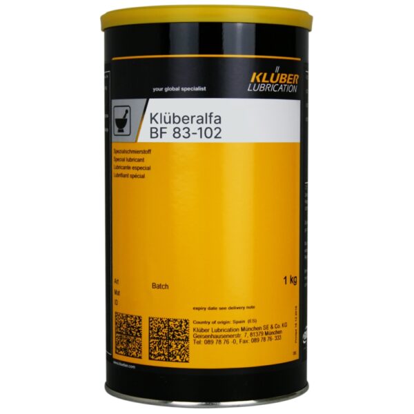 Klüberalfa BF 83-102 High temperature and speed bearing grease 1kg can