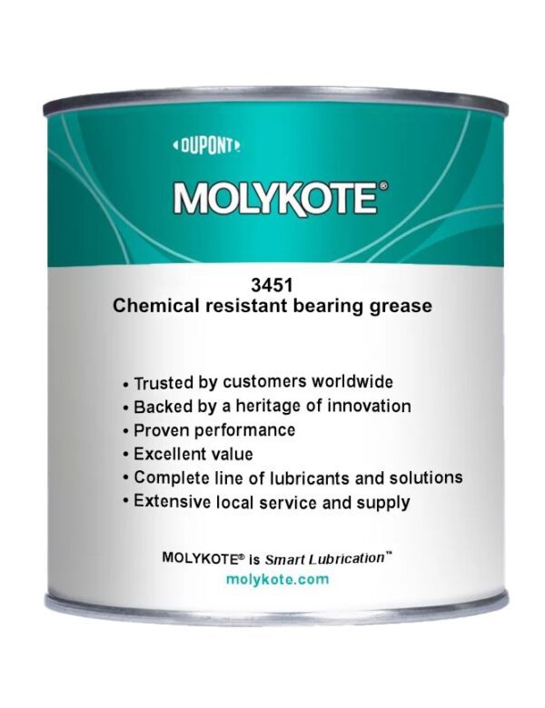 Molykote 3451 Chemical resistant NLGI Grade 2 bearing grease 1kg can